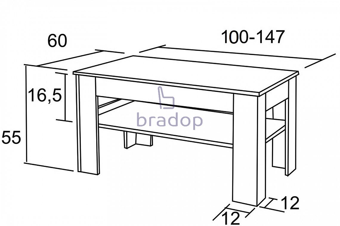 Konferenční stůl Ctirad 60×100-147