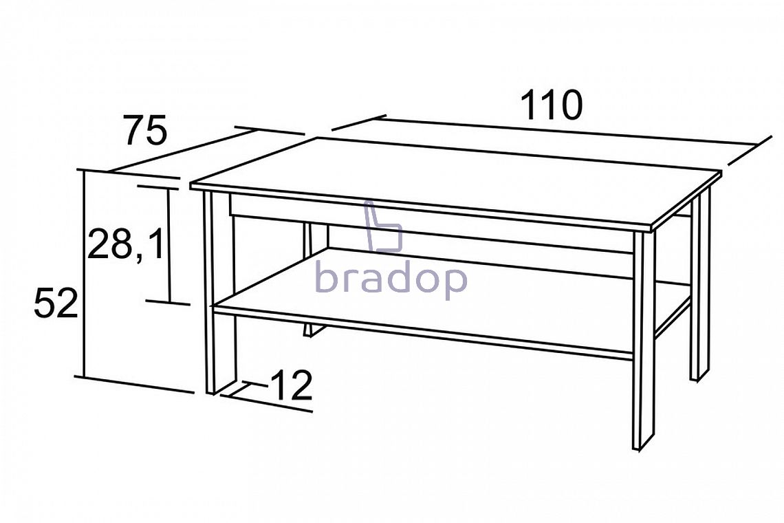 Konferenční stůl Leopold 75×110