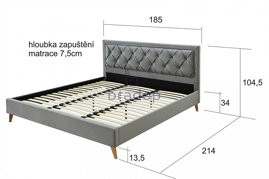 Čalouněná postel Žanet 180x200