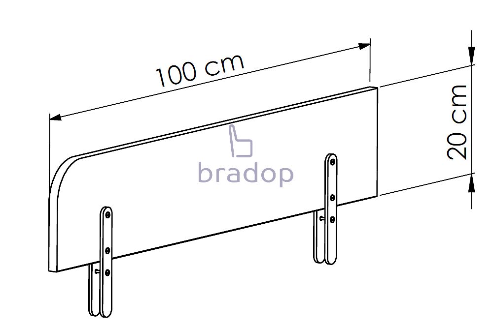 CASPER ZABRANA k postelím  100cm creme