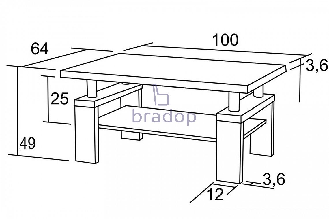 Konferenční stůl Richard 64×100