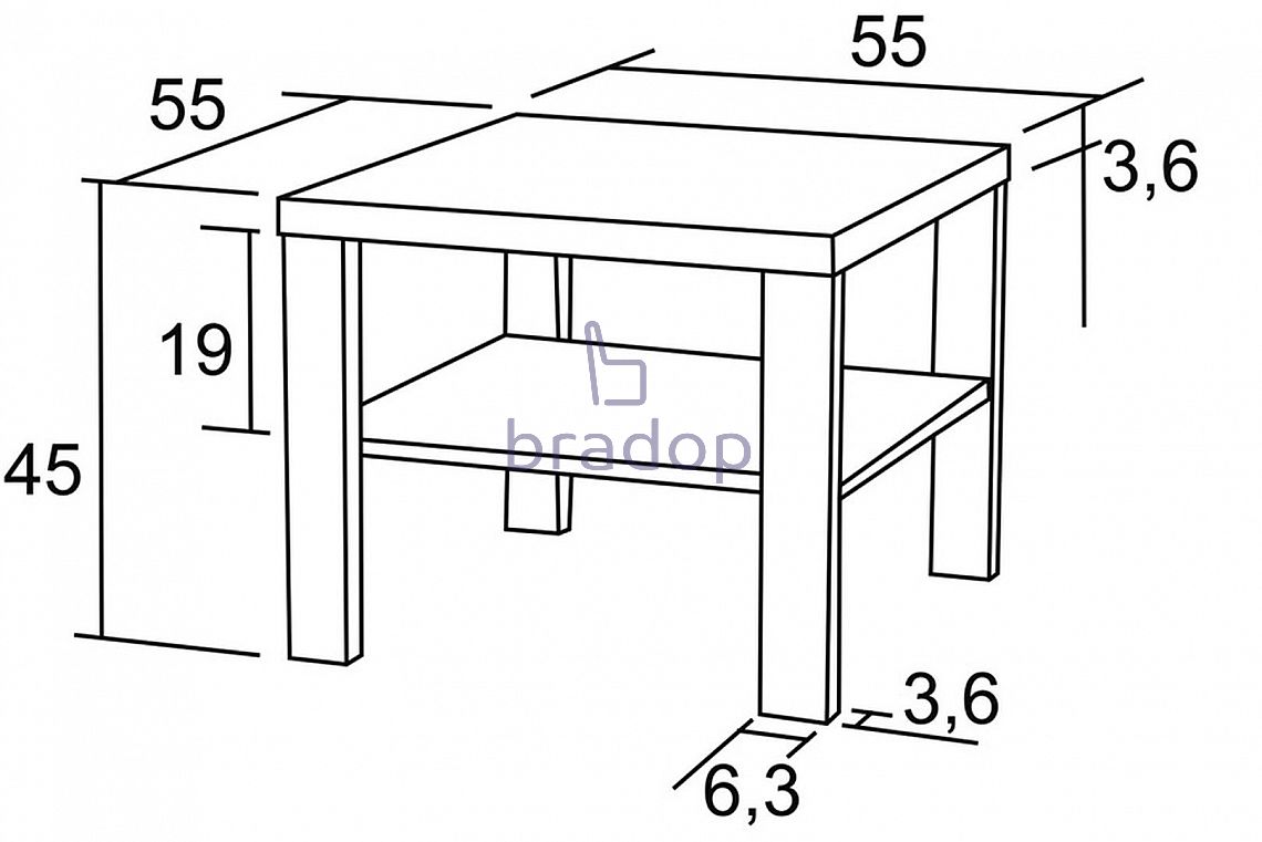 Konferenční stůl Lubko 55×55