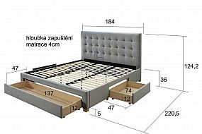 Čalouněná postel Ola 180×200