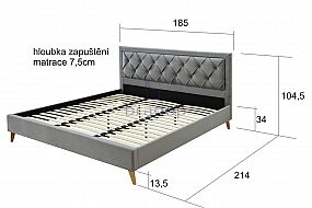 Čalouněná postel Žanet 180x200