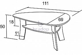 Konferenční stůl Jaroslav - slza 69×111