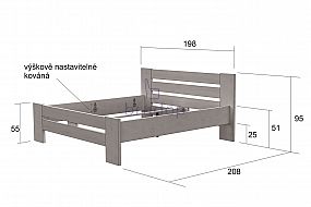 Laminová postel Claudia 180×200 (SENIOR)