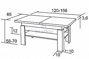 Konferenční stůl Radim 65×120-156